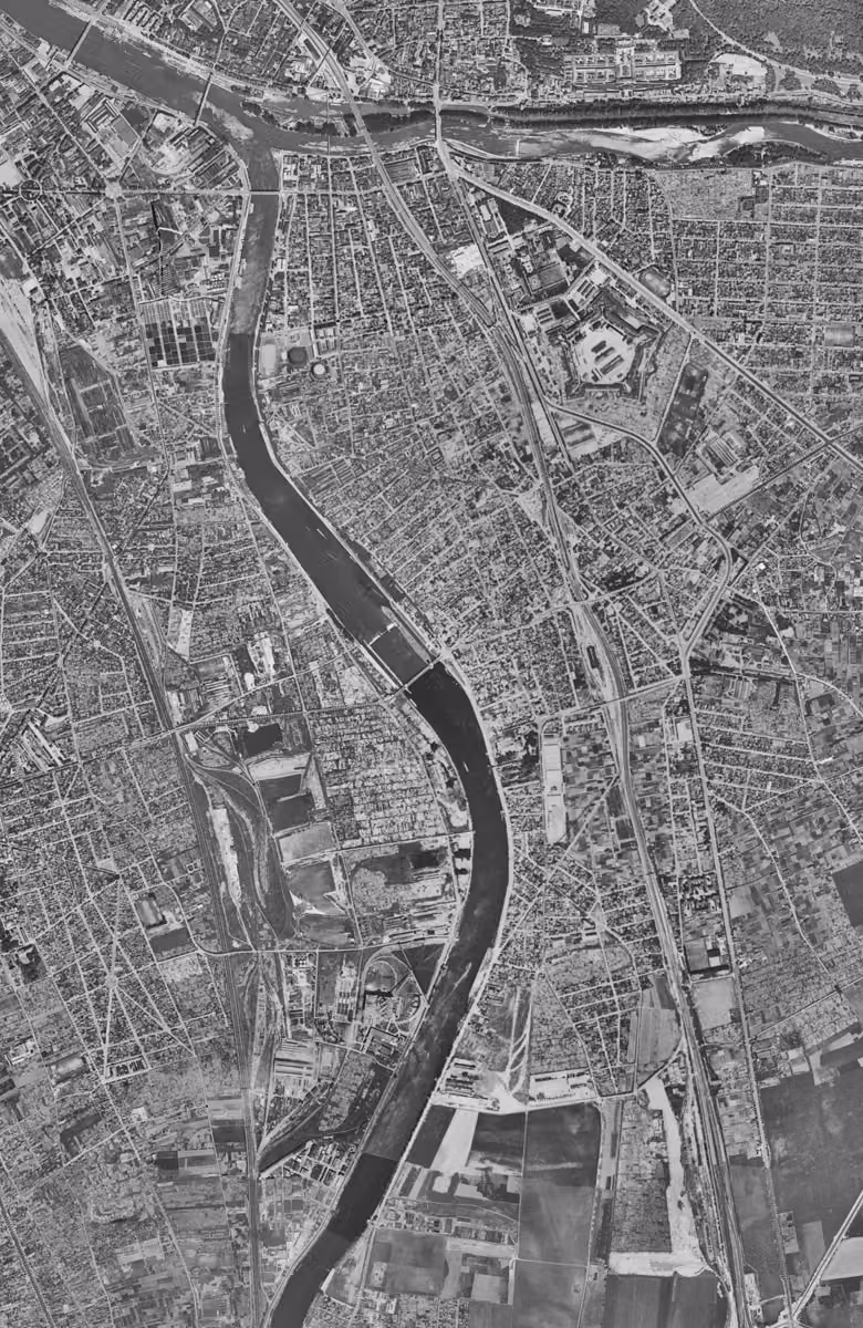 Alfortville en 1949, le territoire vu du ciel, au même cadrage