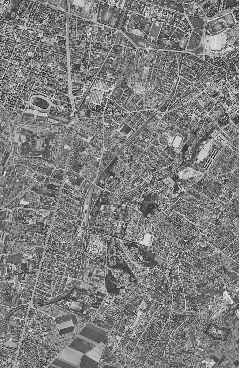 Arcueil en 1949, le territoire vu du ciel, au même cadrage