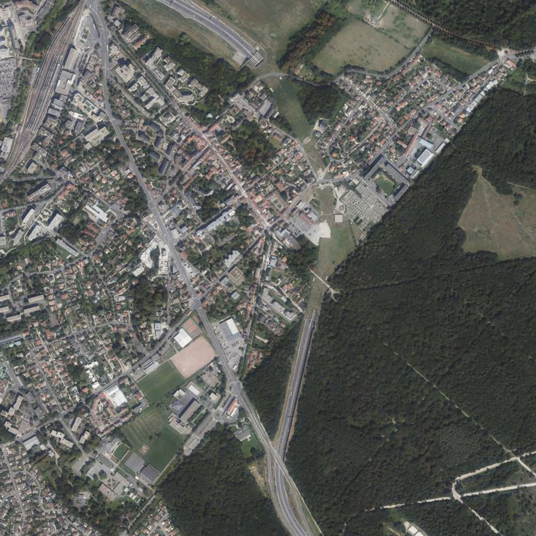 Boissy-Saint-Léger aujourd'hui, le centre vu du ciel
