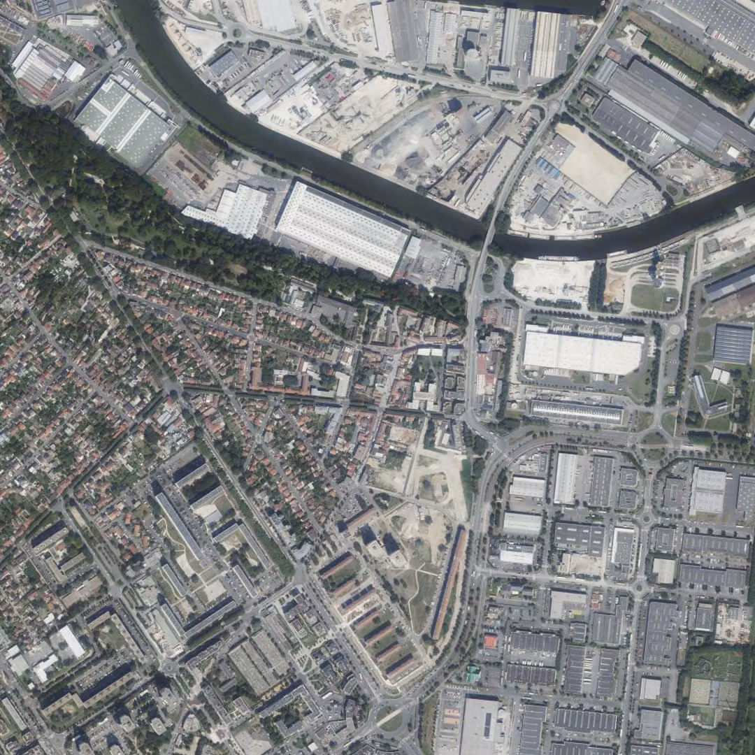Bonneuil-sur-Marne aujourd'hui, le centre vu du ciel