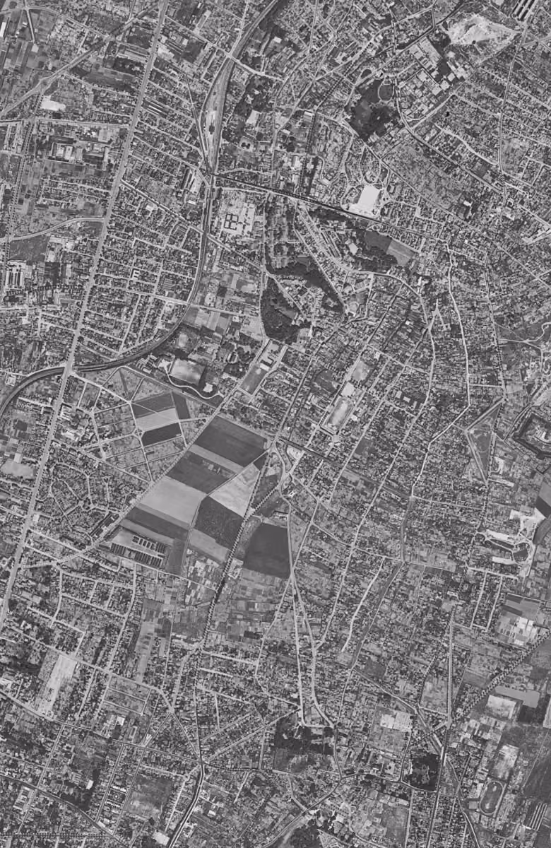 Cachan en 1949, le territoire vu du ciel, au même cadrage