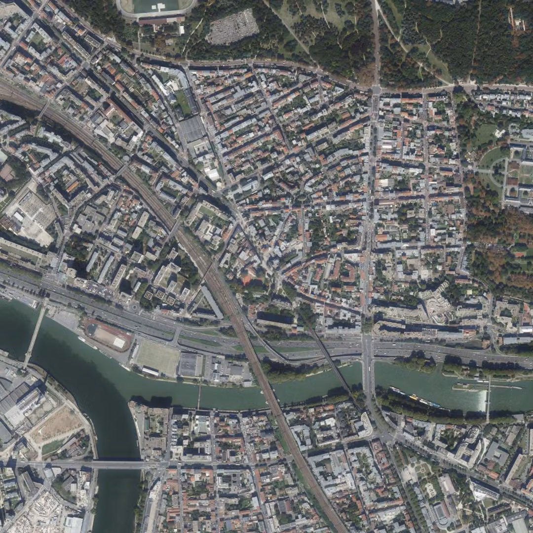 Charenton-le-Pont aujourd'hui, le centre vu du ciel