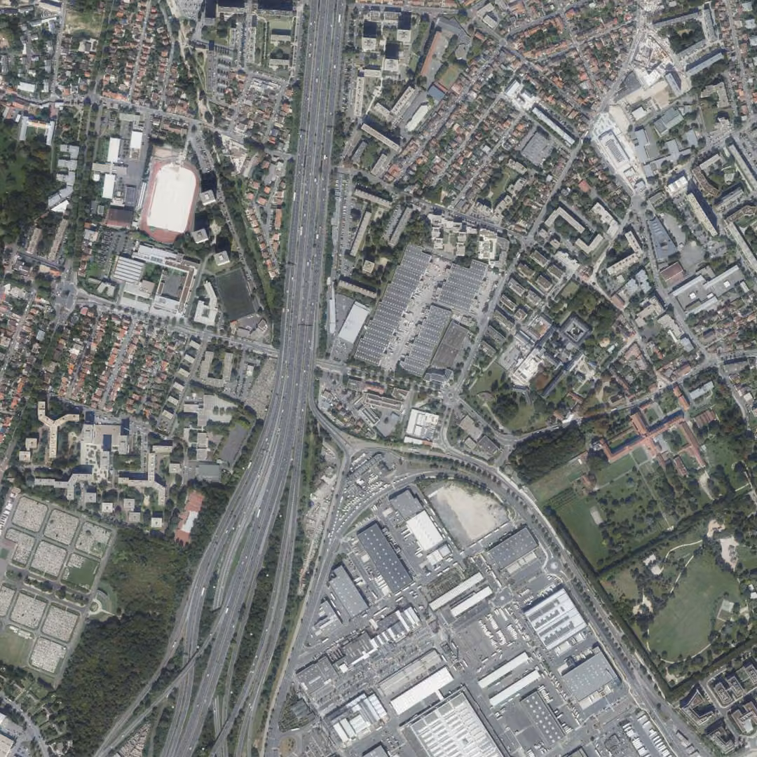 Chevilly-Larue aujourd'hui, le centre vu du ciel