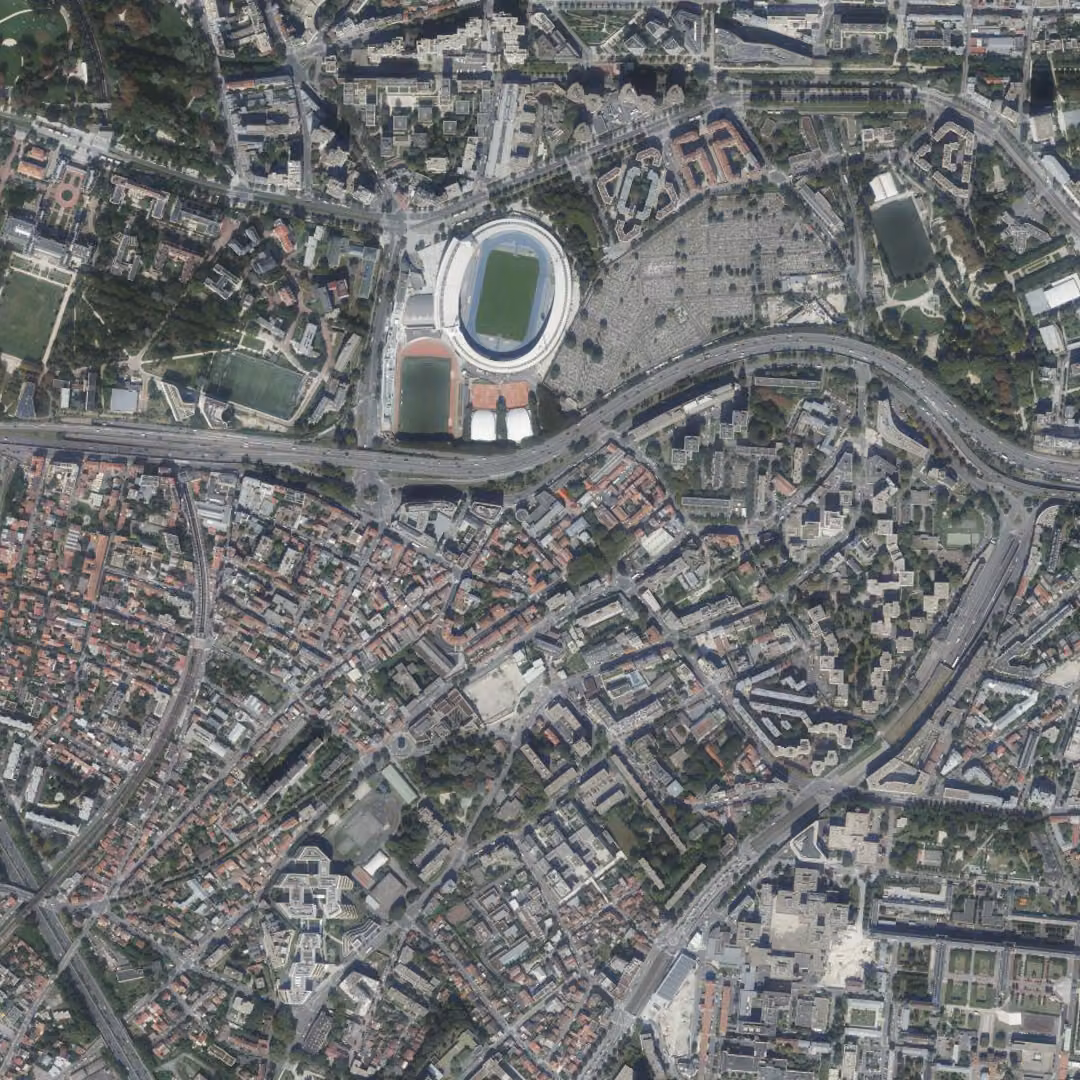 Gentilly aujourd'hui, le centre vu du ciel