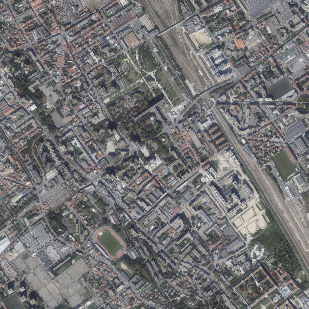 Ivry-sur-Seine aujourd'hui, le centre vu du ciel