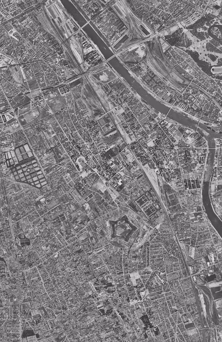 Ivry-sur-Seine en 1949, le territoire vu du ciel, au même cadrage