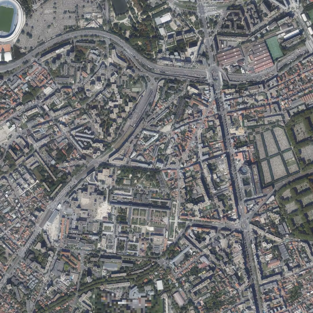 Le Kremlin-Bicêtre aujourd'hui, le centre vu du ciel