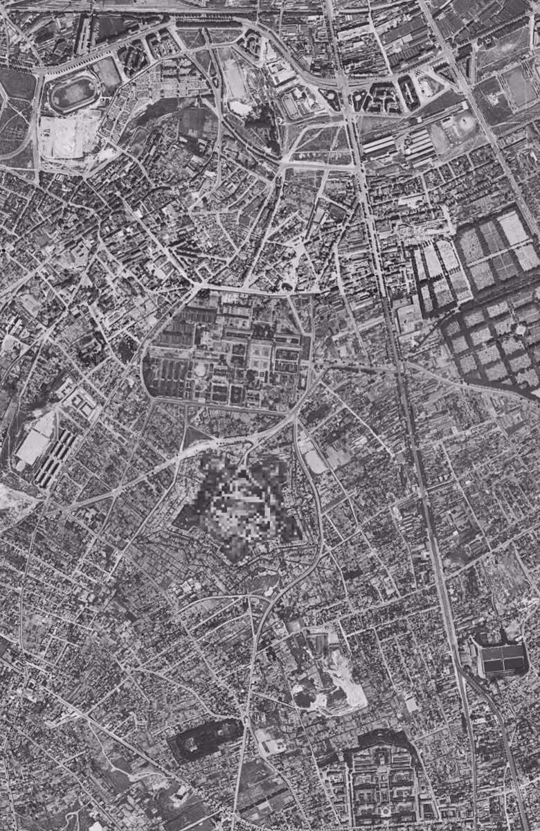 Le Kremlin-Bicêtre en 1949, le territoire vu du ciel, au même cadrage