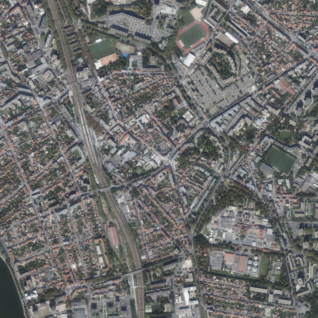 Maisons-Alfort aujourd'hui, le centre vu du ciel