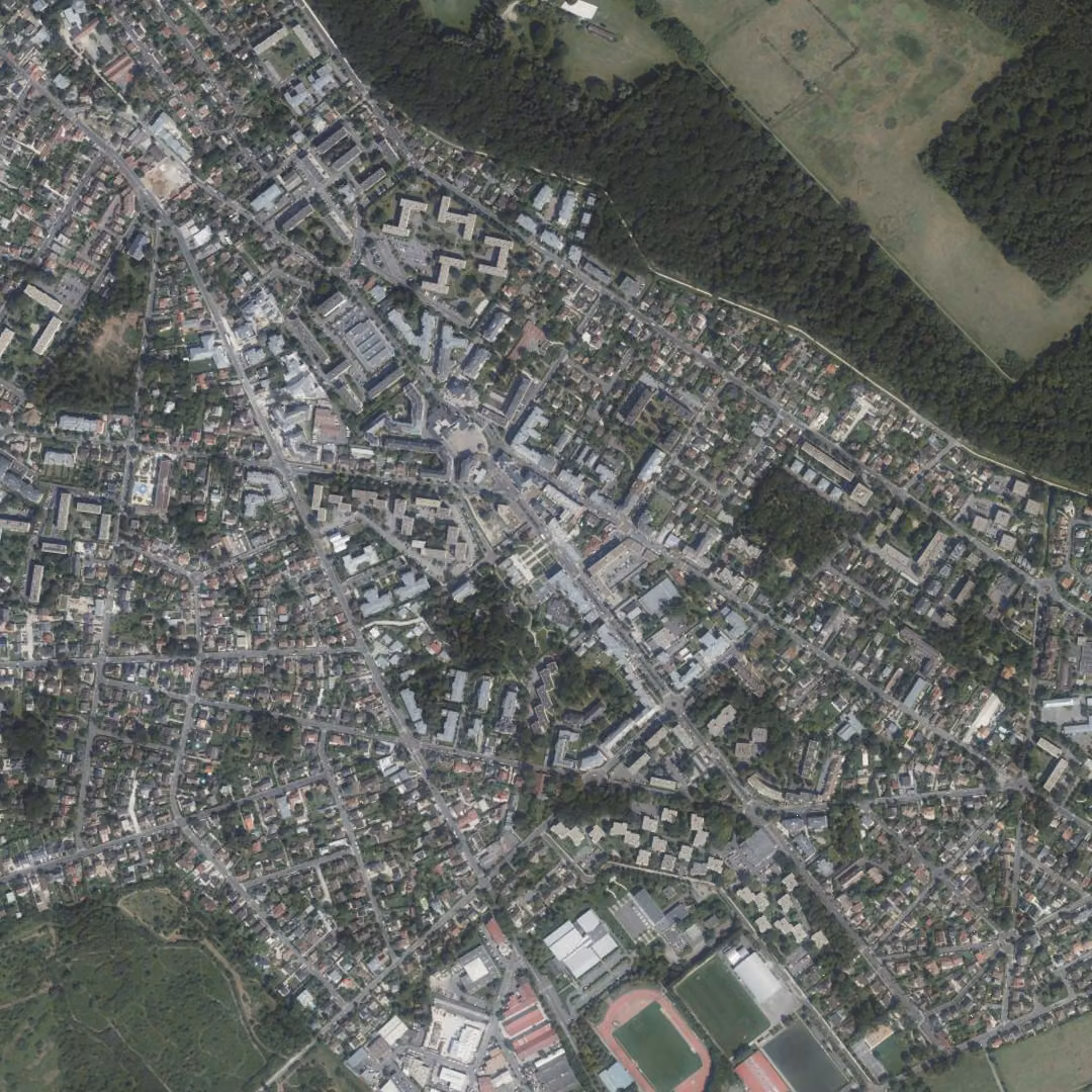Le Plessis-Trévise aujourd'hui, le centre vu du ciel