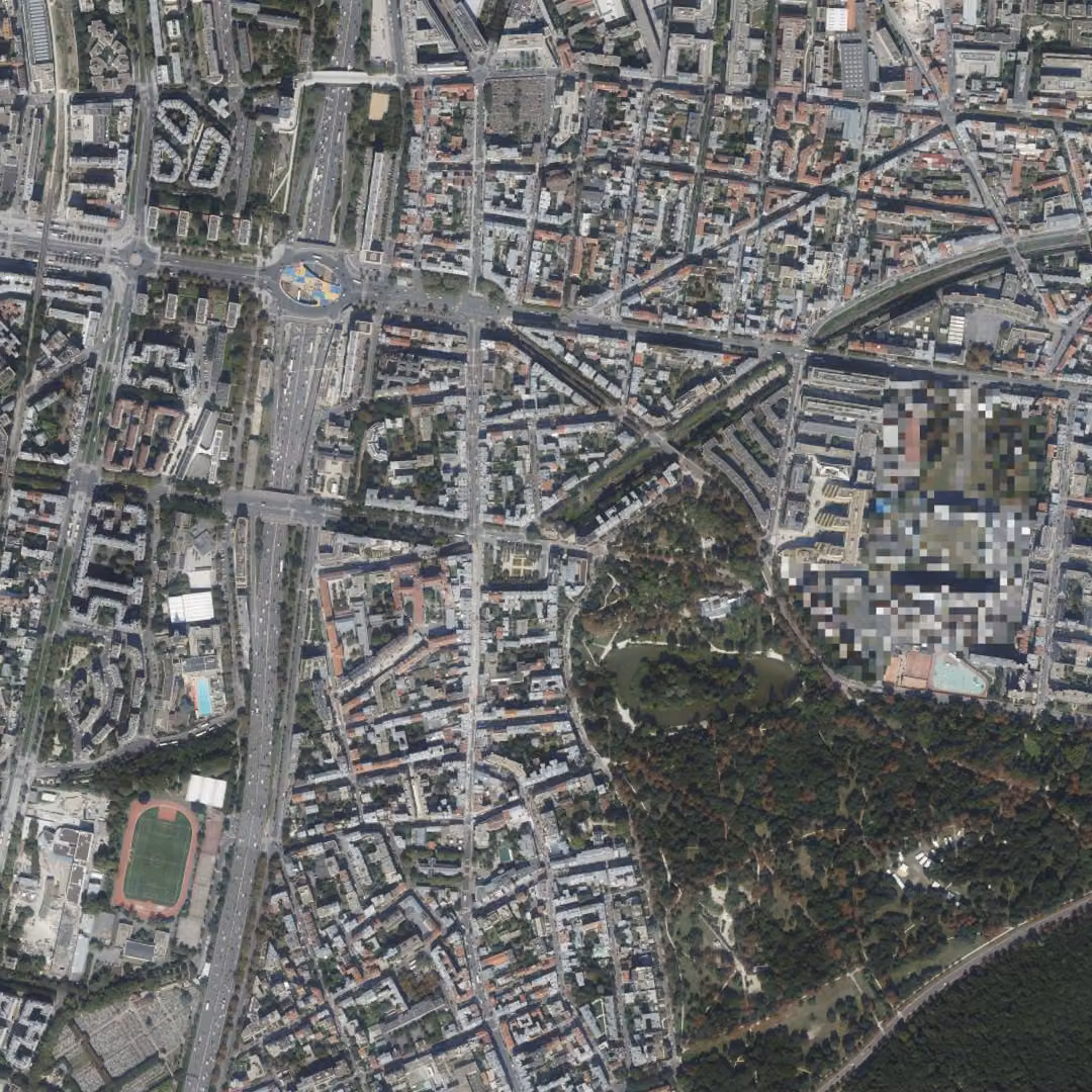 Saint-Mandé aujourd'hui, le centre vu du ciel