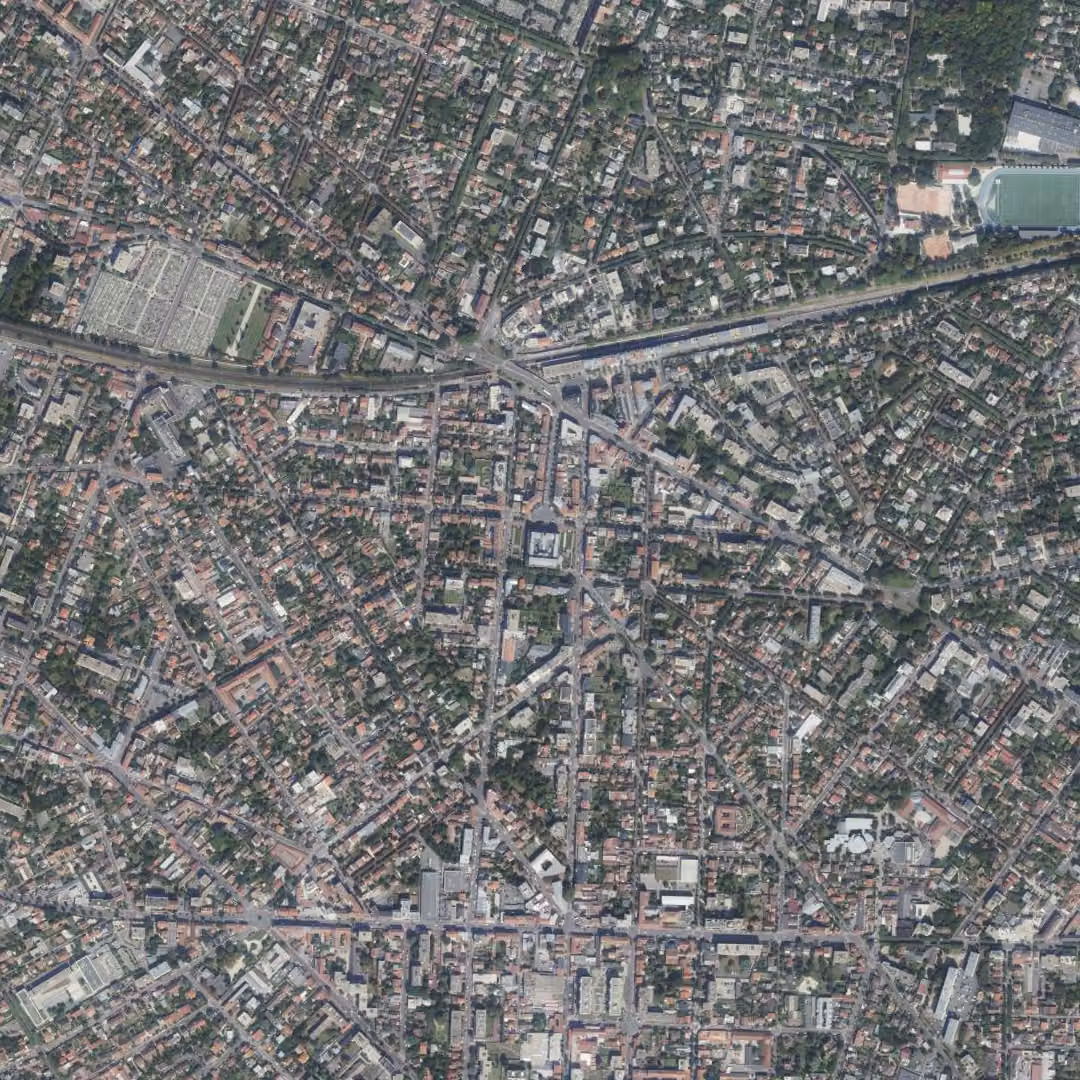 Saint-Maur-des-Fossés aujourd'hui, le centre vu du ciel