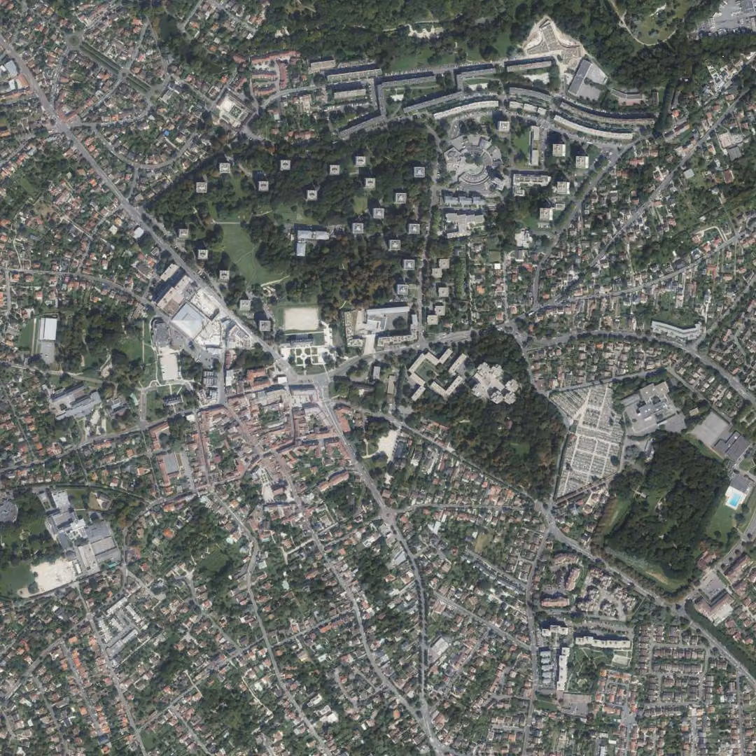 Sucy-en-Brie aujourd'hui, le centre vu du ciel