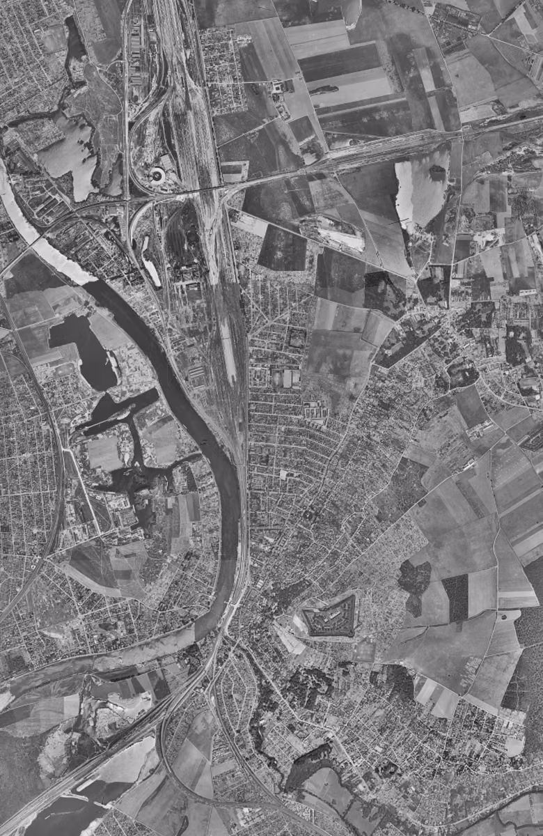 Villeneuve-Saint-Georges en 1949, le territoire vu du ciel, au même cadrage