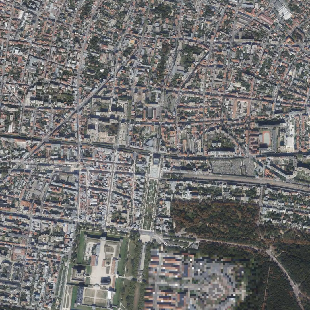 Vincennes aujourd'hui, le centre vu du ciel