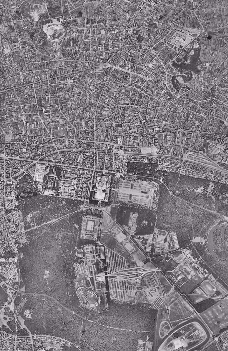 Vincennes en 1949, le territoire vu du ciel, au même cadrage