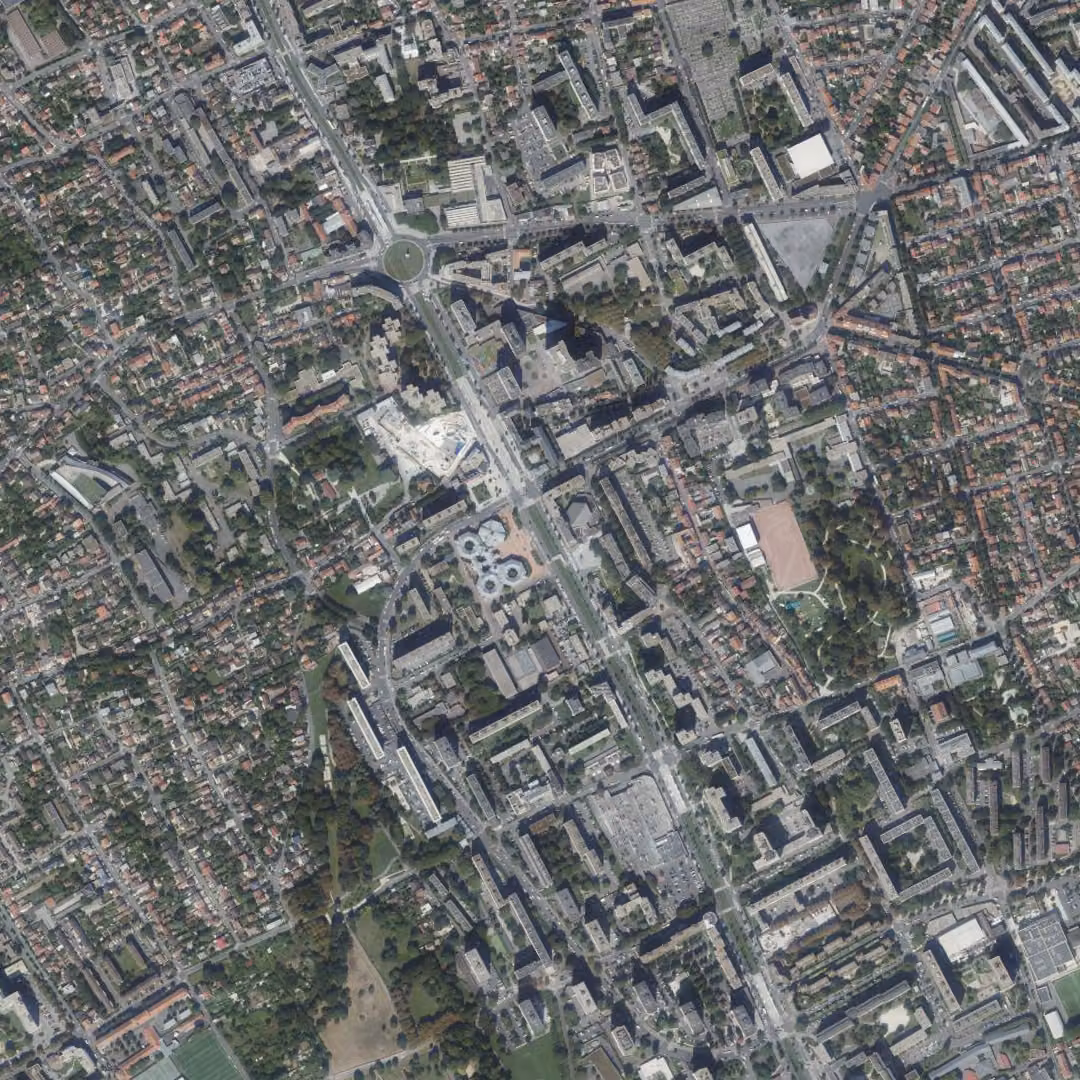 Vitry-sur-Seine aujourd'hui, le centre vu du ciel