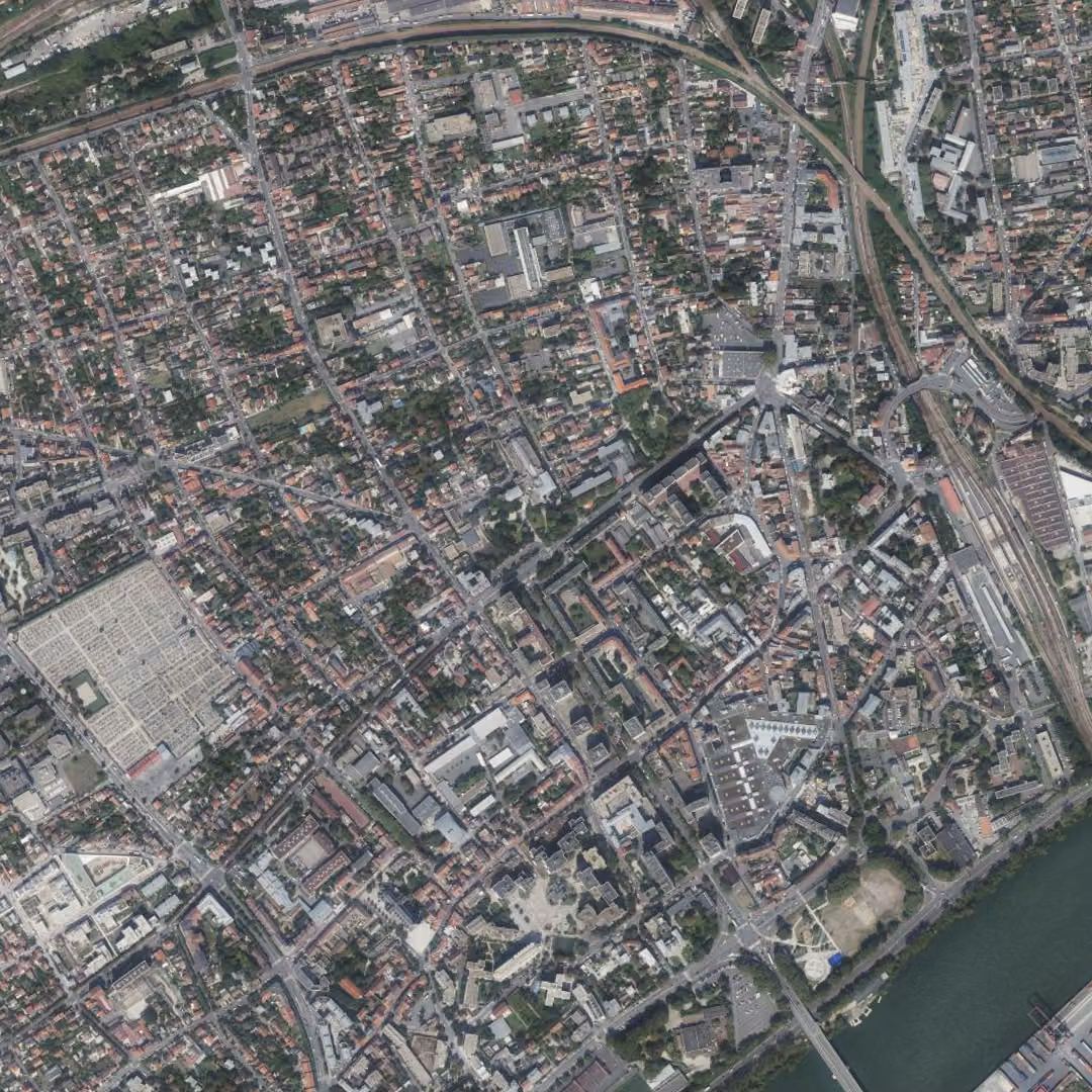 Argenteuil aujourd'hui, le centre vu du ciel