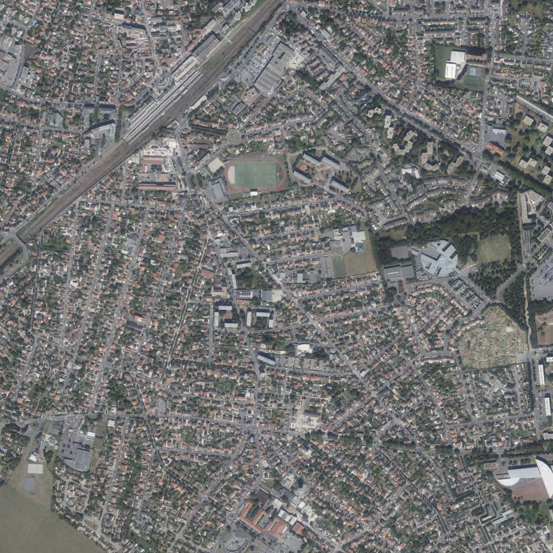 Arnouville aujourd'hui, le centre vu du ciel