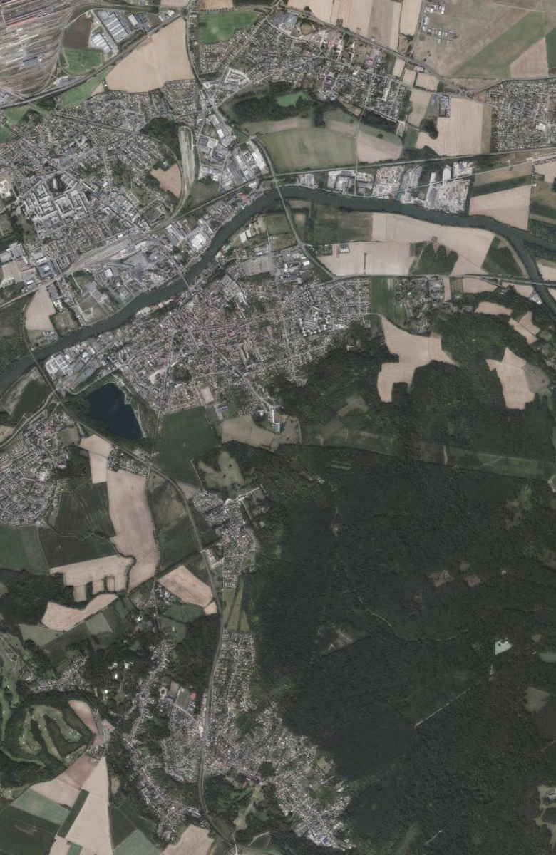 Beaumont-sur-Oise aujourd'hui, le territoire vu du ciel