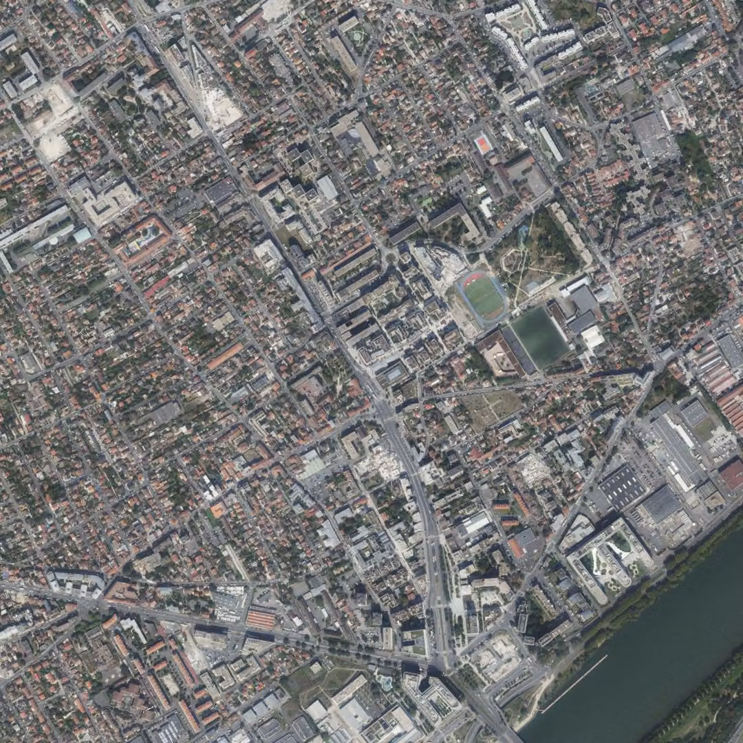 Bezons aujourd'hui, le centre vu du ciel
