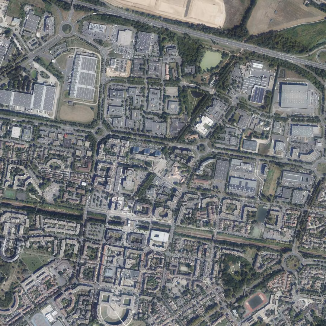 Cergy aujourd'hui, le centre vu du ciel