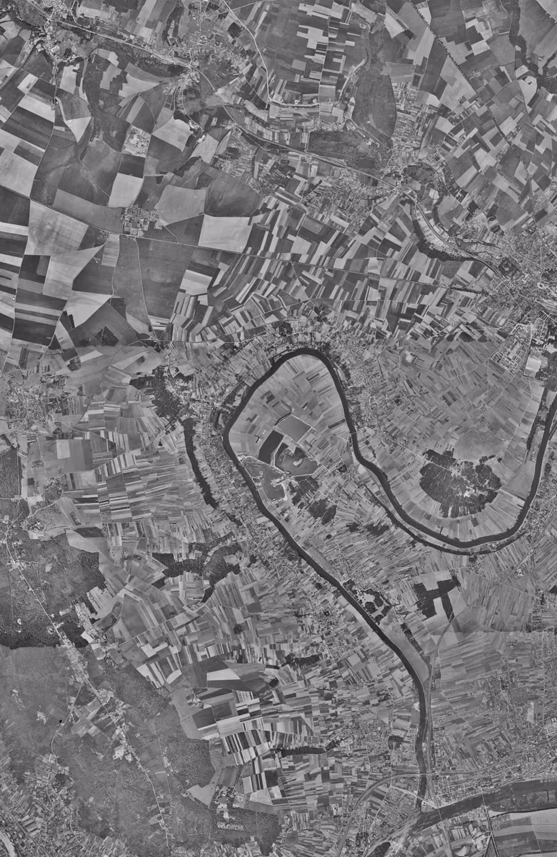 Cergy en 1949, le territoire vu du ciel, au même cadrage