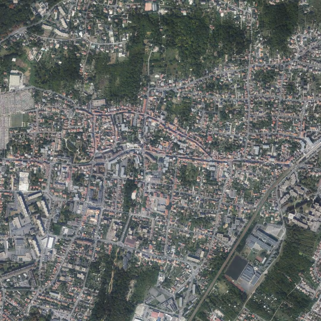 Deuil-la-Barre aujourd'hui, le centre vu du ciel