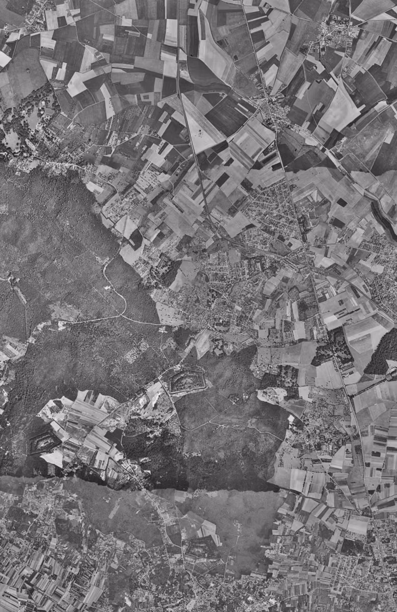 Domont en 1949, le territoire vu du ciel, au même cadrage