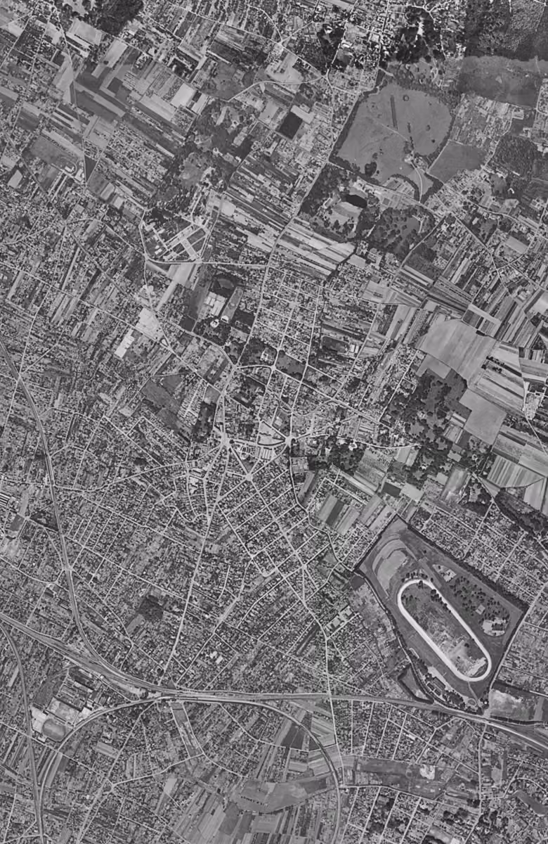 Eaubonne en 1949, le territoire vu du ciel, au même cadrage