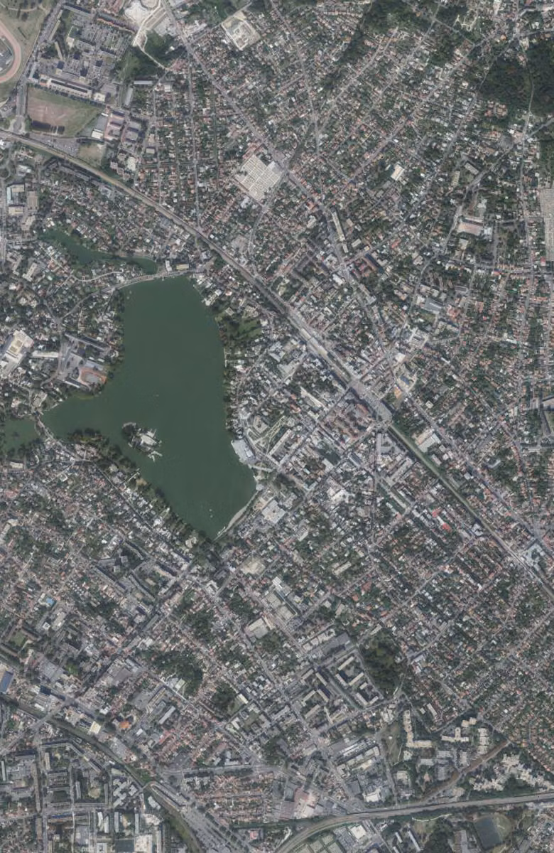 Enghien-les-Bains aujourd'hui, le territoire vu du ciel