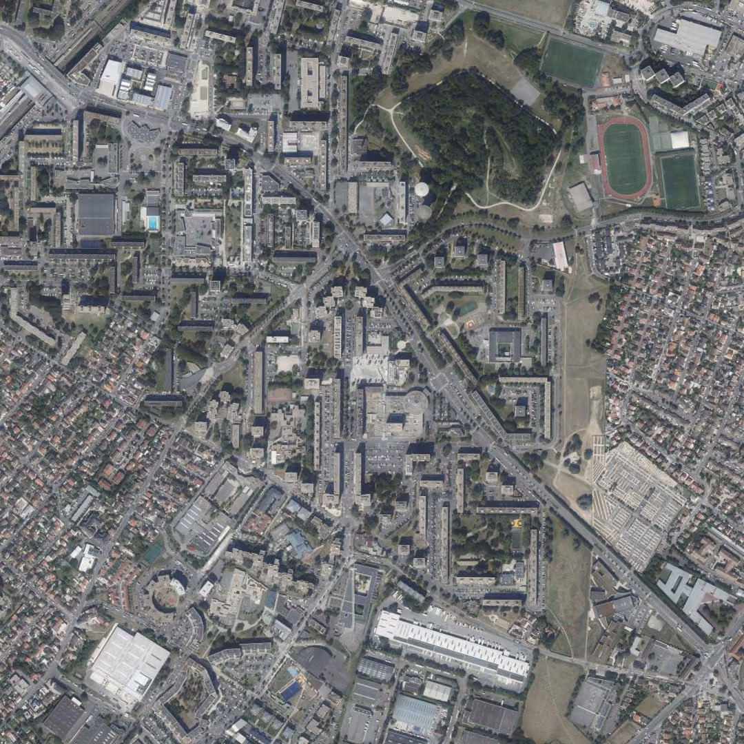 Garges-lès-Gonesse aujourd'hui, le centre vu du ciel