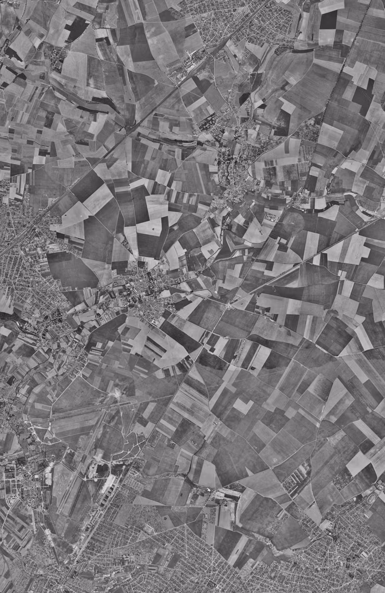Gonesse en 1949, le territoire vu du ciel, au même cadrage