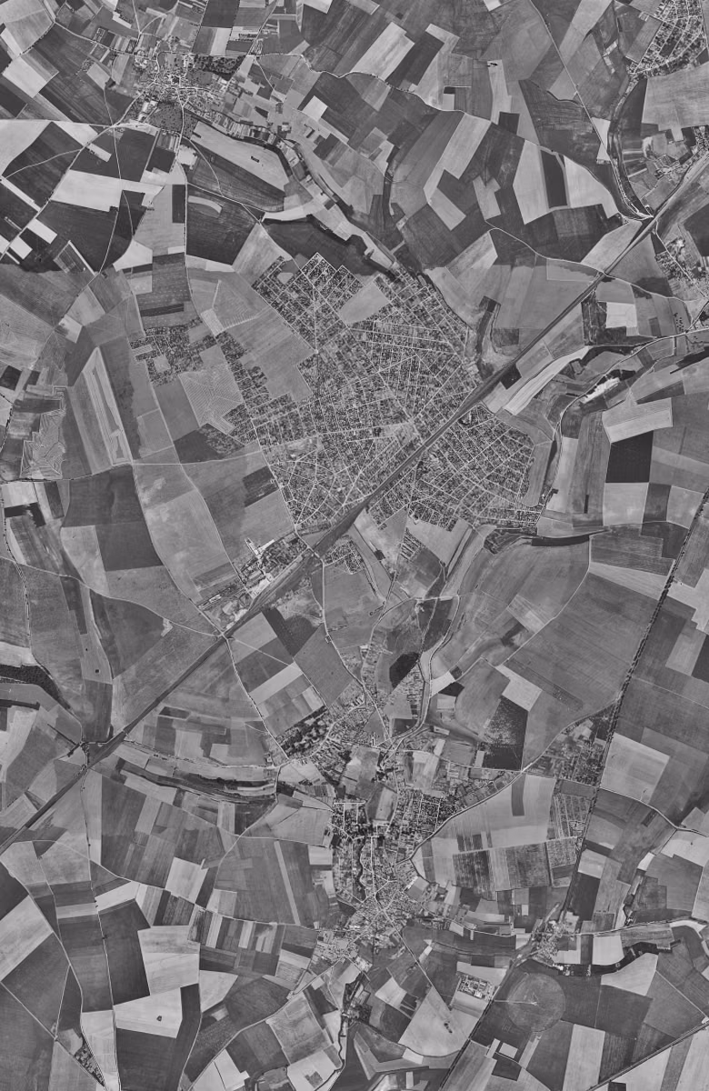 Goussainville en 1949, le territoire vu du ciel, au même cadrage