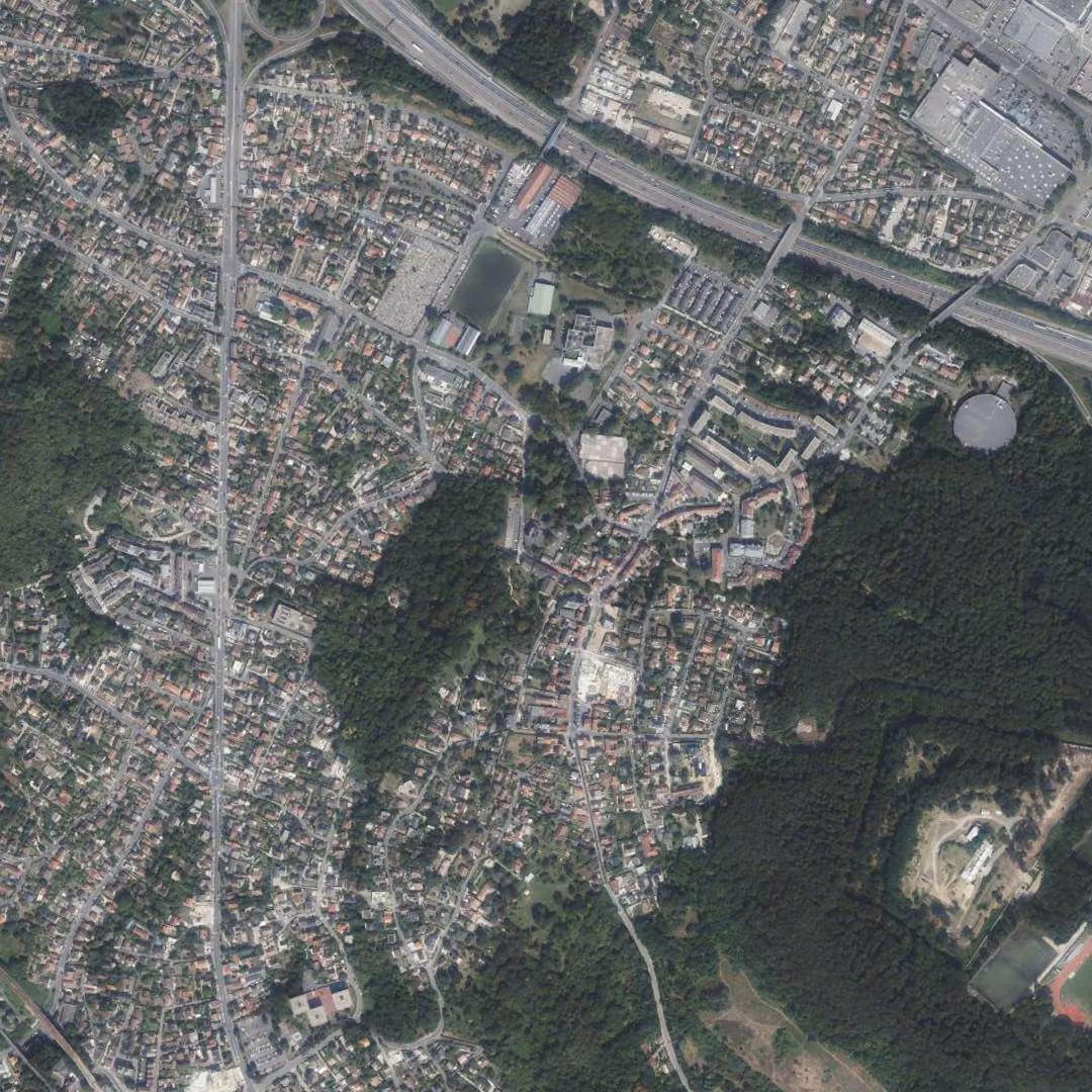 Montigny-lès-Cormeilles aujourd'hui, le centre vu du ciel