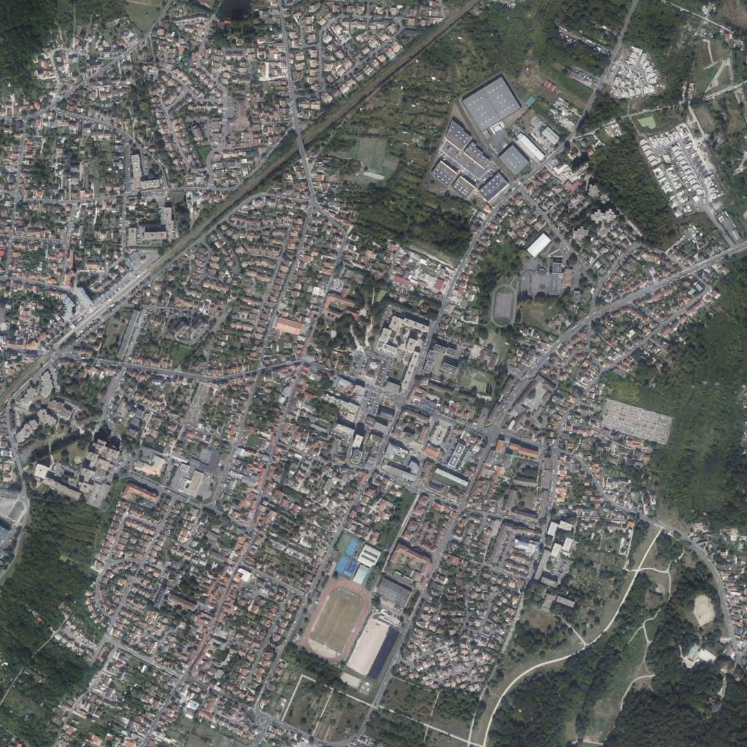Montmagny aujourd'hui, le centre vu du ciel
