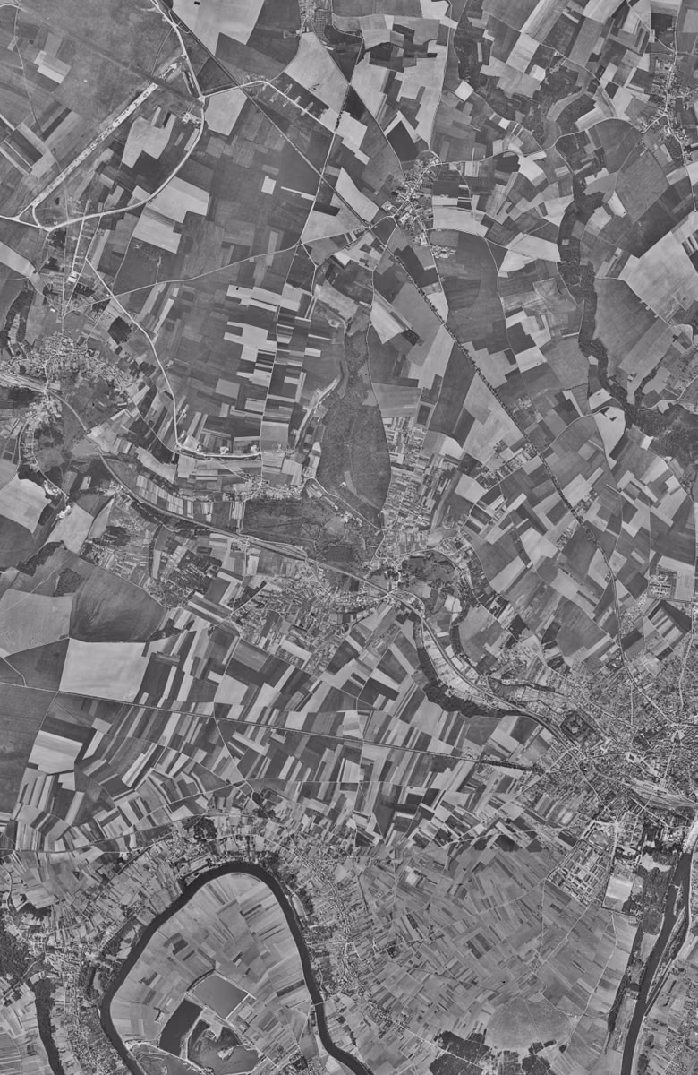 Osny en 1949, le territoire vu du ciel, au même cadrage