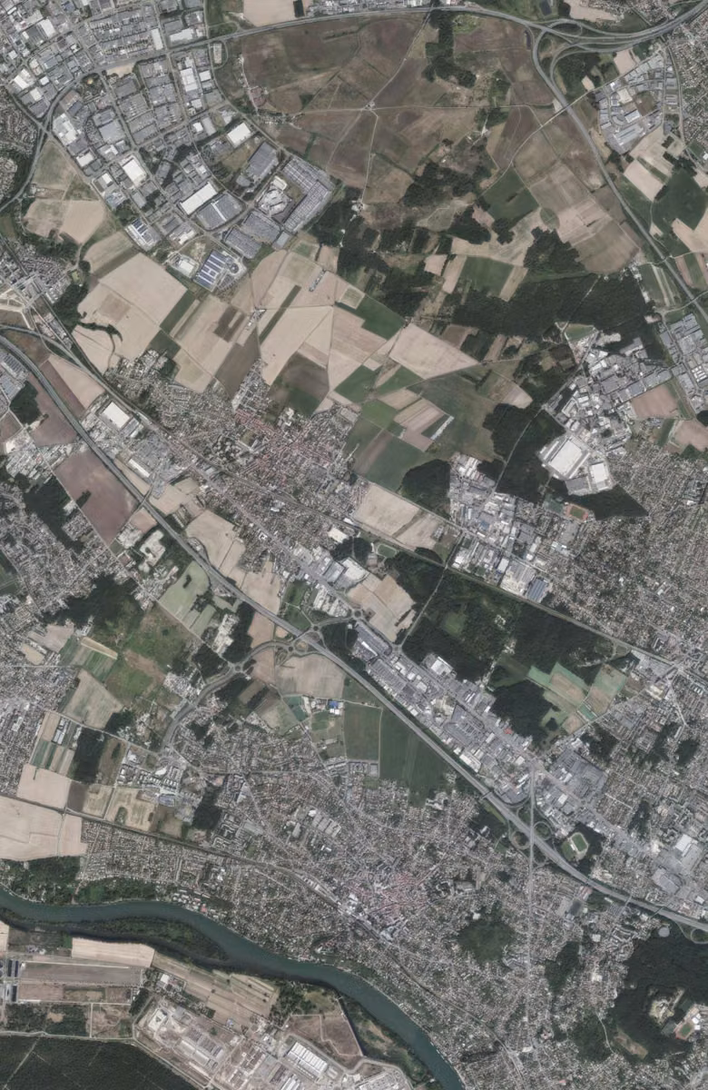 Pierrelaye aujourd'hui, le territoire vu du ciel