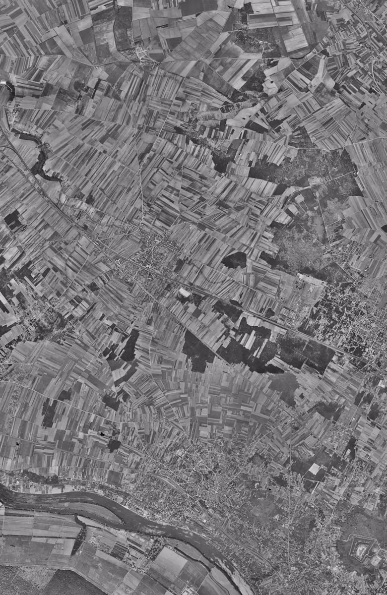 Pierrelaye en 1949, le territoire vu du ciel, au même cadrage