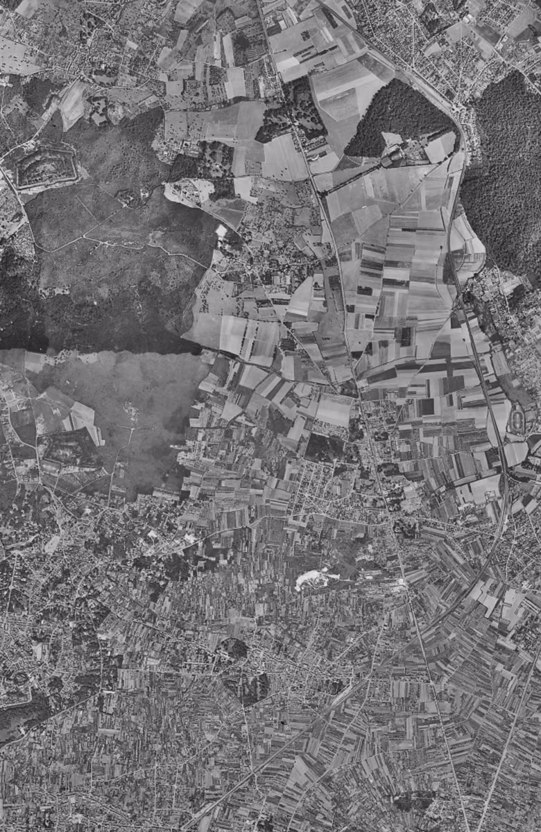 Saint-Brice-sous-Forêt en 1949, le territoire vu du ciel, au même cadrage