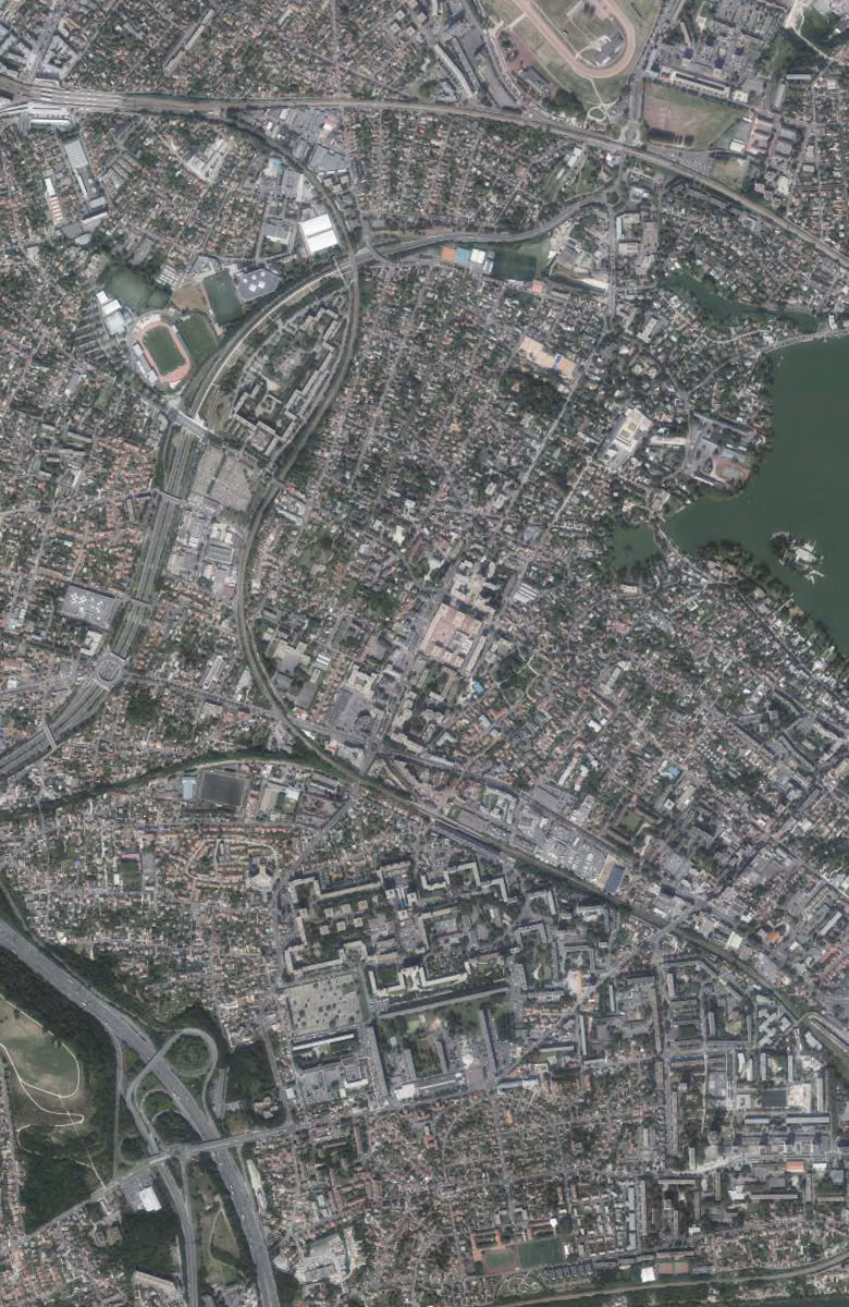Saint-Gratien aujourd'hui, le territoire vu du ciel