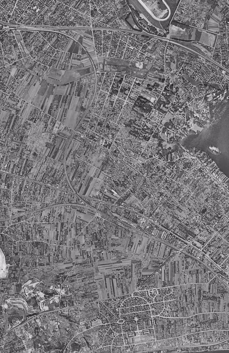 Saint-Gratien en 1949, le territoire vu du ciel, au même cadrage