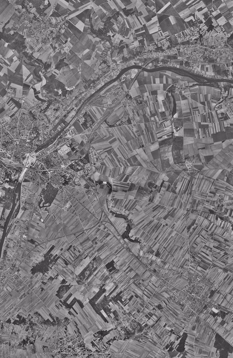 Saint-Ouen-l'Aumône en 1949, le territoire vu du ciel, au même cadrage
