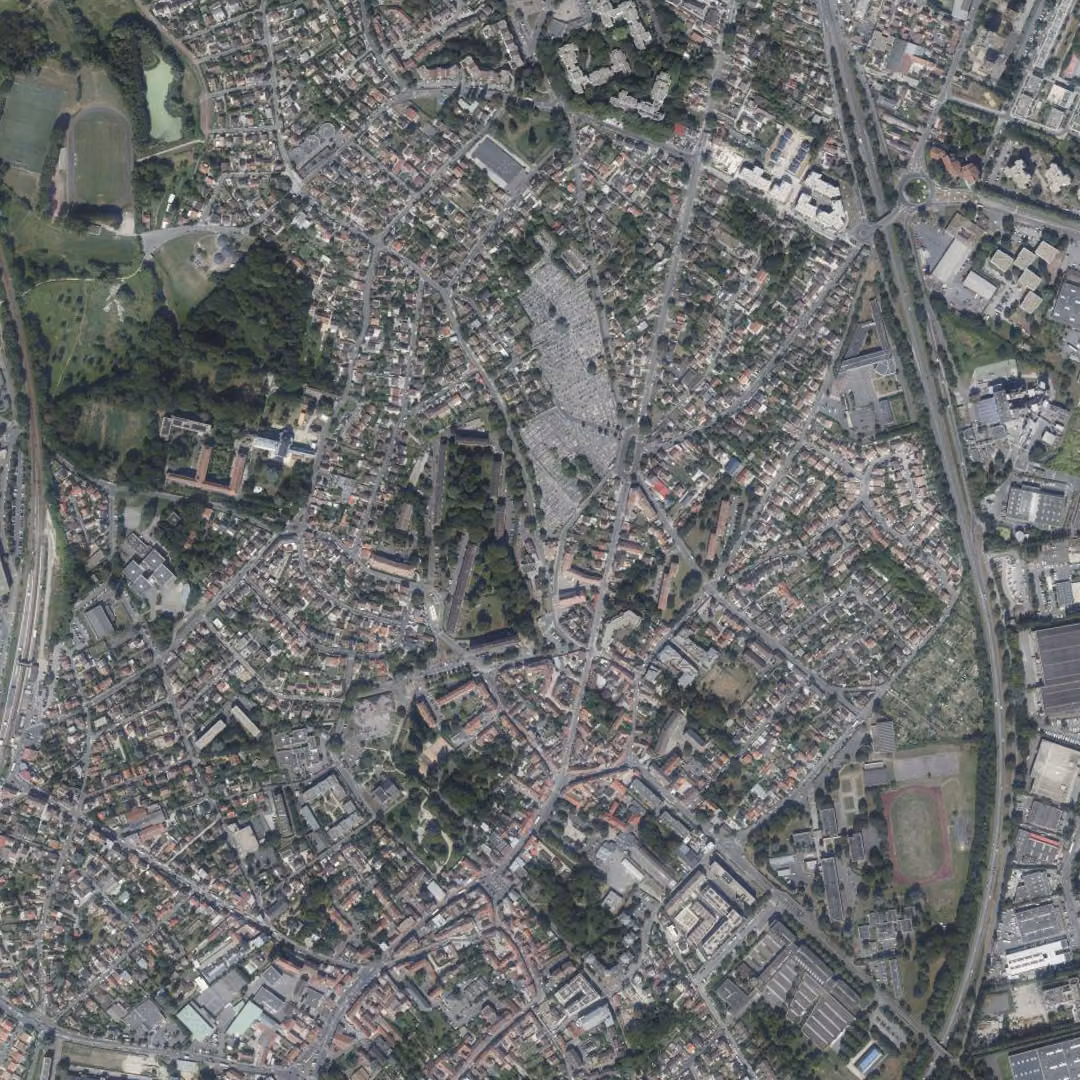 Sarcelles aujourd'hui, le centre vu du ciel