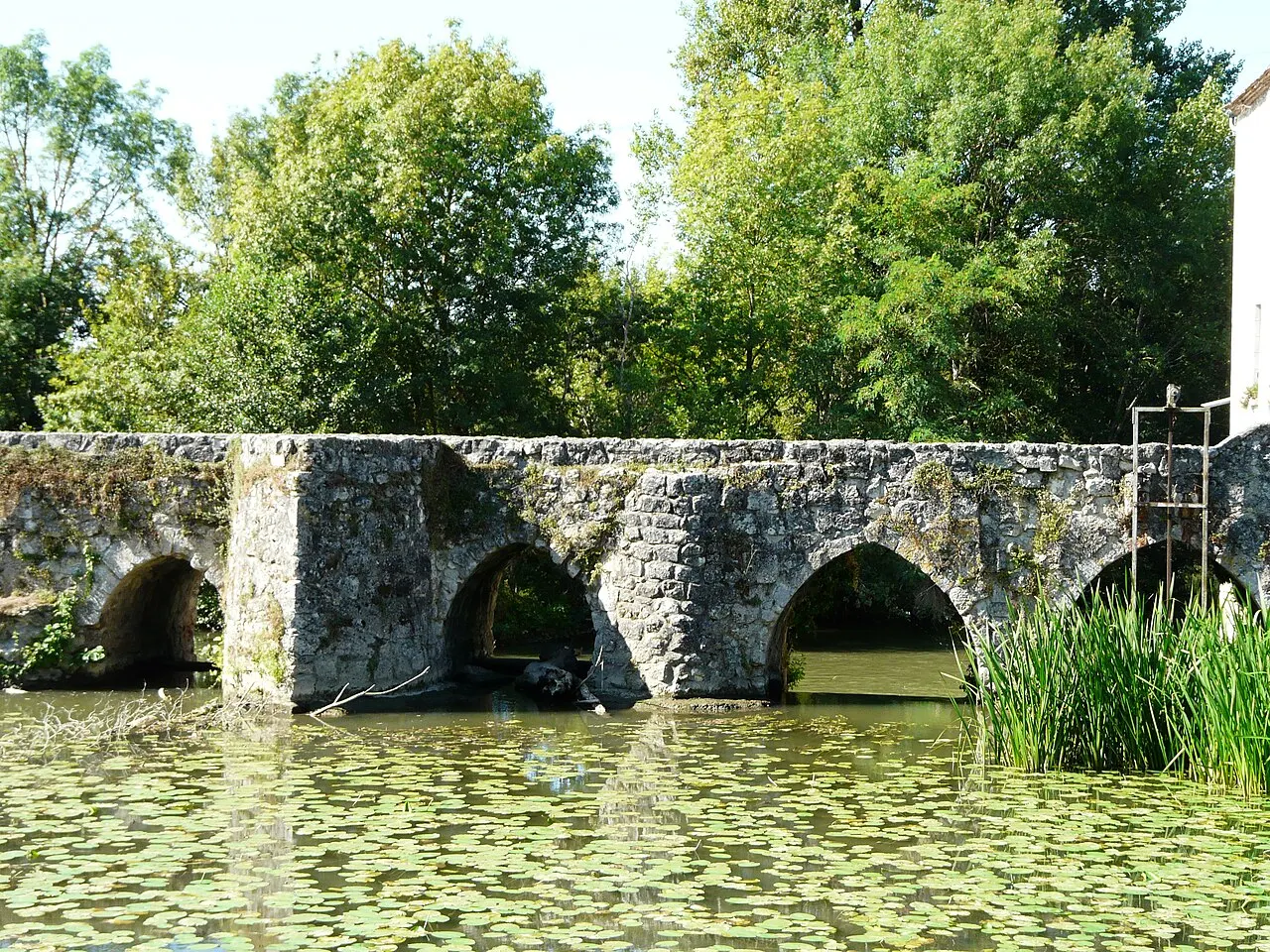 Pont médiéval, dit le vieux pont, sur le Dropt (également sur commune d’Agnac)